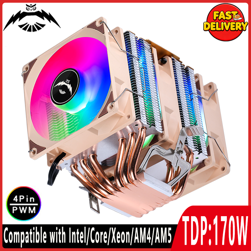 Cpu Air Cooler Dual Tower 6 Heatpipe - مبرد وحدة المعالجة المركزية بـ 4/6