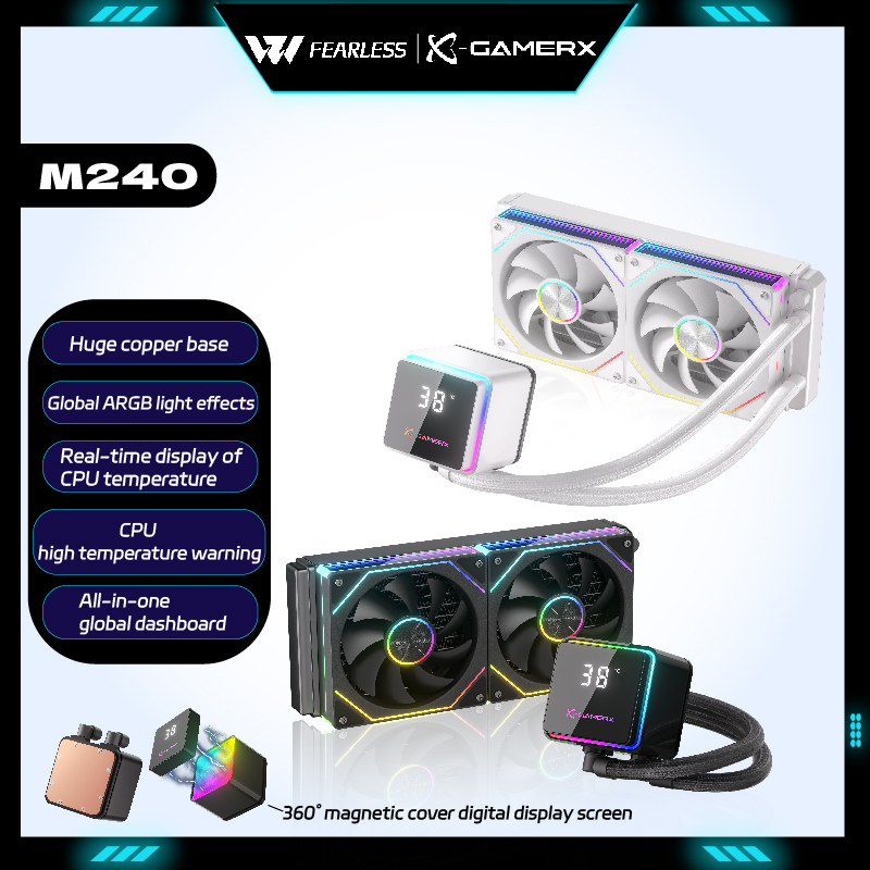 Cpu Water Cooler 240Mm Rgb - مبرد مائي X-GAMER M240 مع إضاءة