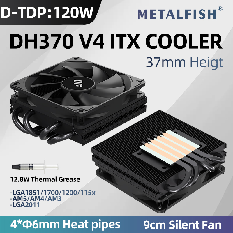 Cpu Cooler Low Profile Itx - مبرد وحدة المعالجة المركزية METALFISH DH370