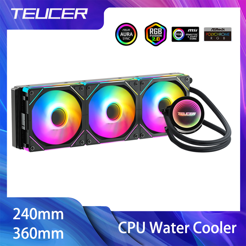 Cpu Water Cooler 240Mm Rgb - TEUCER وحدة المعالجة المركزية مبرد المياه