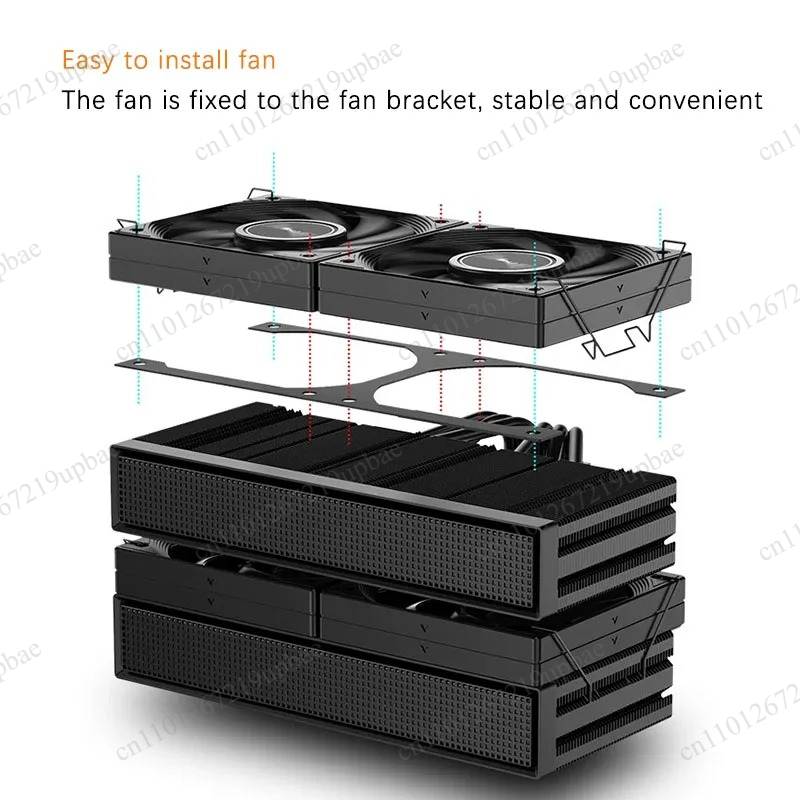 Cpu Air Cooler Dual Tower 6 Heatpipe - مبرد وحدة المعالجة المركزية JF15K ذو