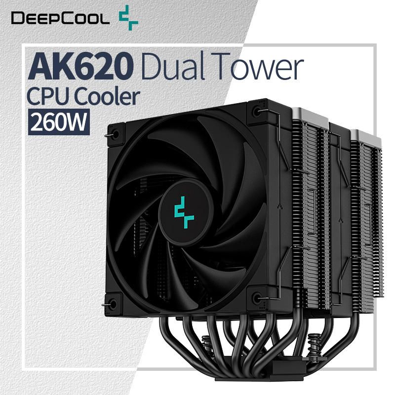 Cpu Air Cooler Dual Tower 6 Heatpipe - مبرد هواء Deepcool-cpu ak620 ، مراوح