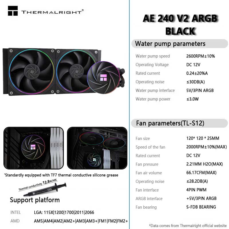 Thermalright AQUA ELITE 240 V2 - مراجعة Cpu Water Cooler 240Mm Rgb وسعره