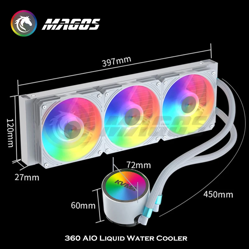 وحدة المعالجة المركزية المبرد  - مراجعة Aio Liquid Cooler 360Mm Argb وسعره