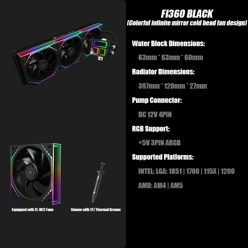 مبرد سائل للمعالج المركزي Ther - مراجعة Aio Liquid Cooler 360Mm Argb وسعره