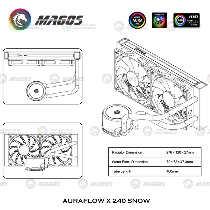 مبرد مياه وحدة المعالجة المركز - مراجعة Cpu Water Cooler 240Mm Rgb وسعره