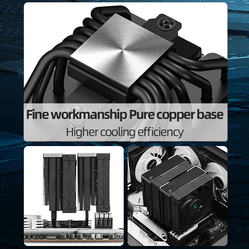 مبرد هواء Deepcool-cpu ak620 ، - مراجعة Cpu Air Cooler Dual Tower 6 Heatpipe وسعره