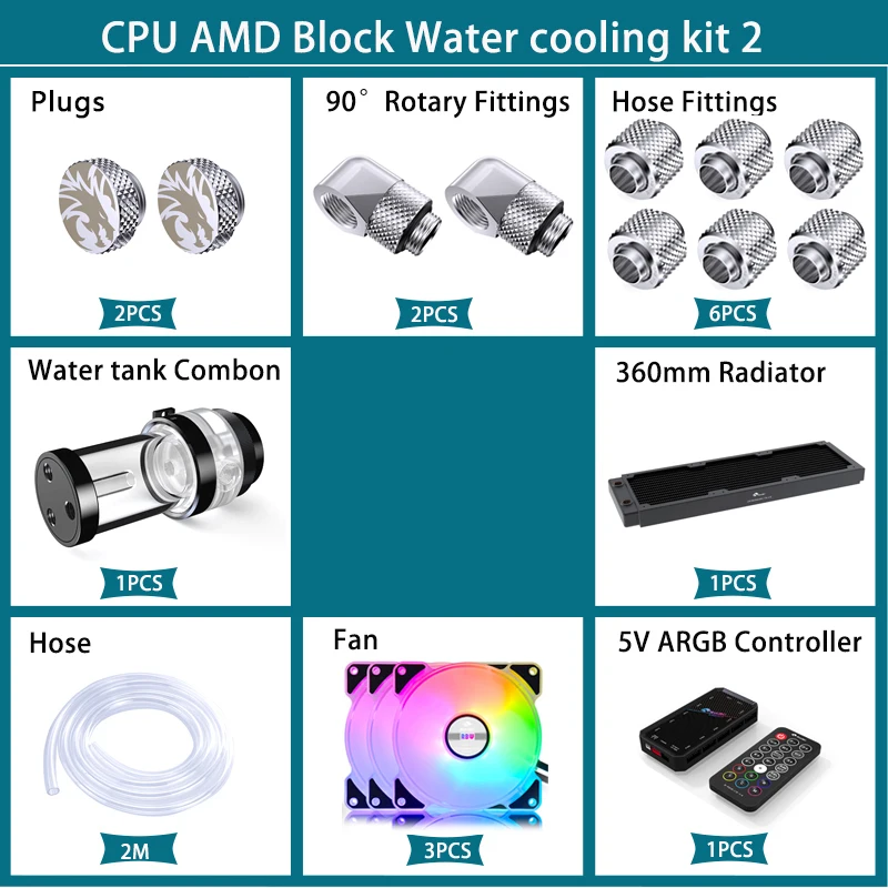 BYKSKI مجموعة تبريد المياه مضخ - مراجعة Cpu Water Cooler 240Mm Rgb وسعره