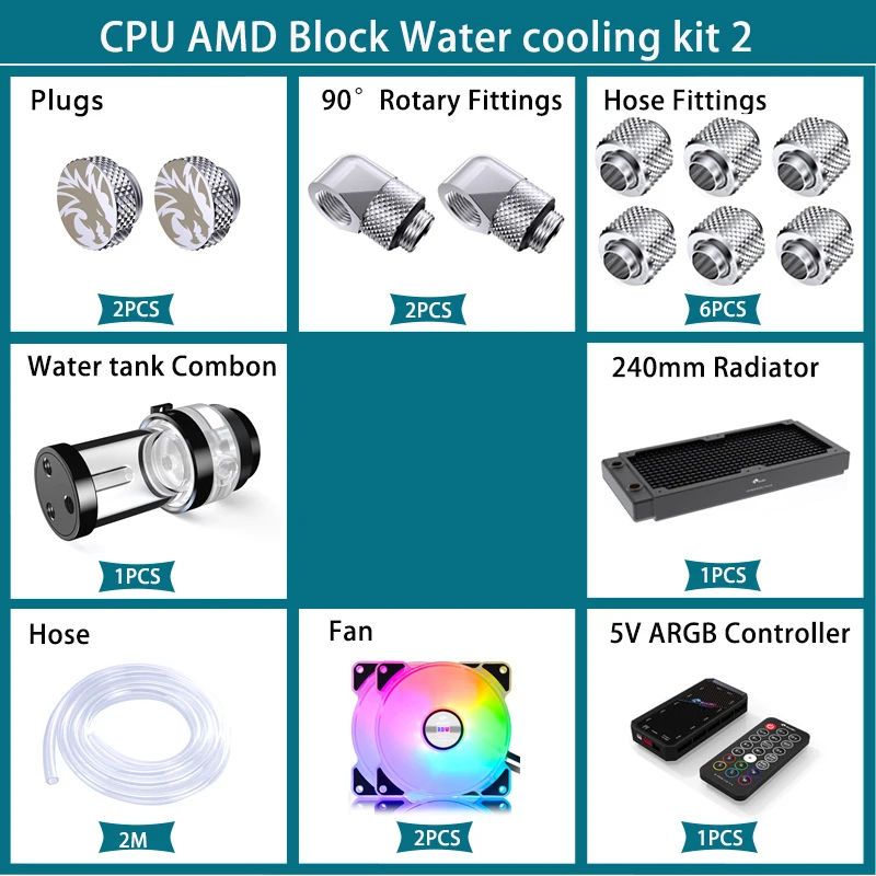 BYKSKI مجموعة تبريد المياه مضخ - مراجعة Cpu Water Cooler 240Mm Rgb وسعره