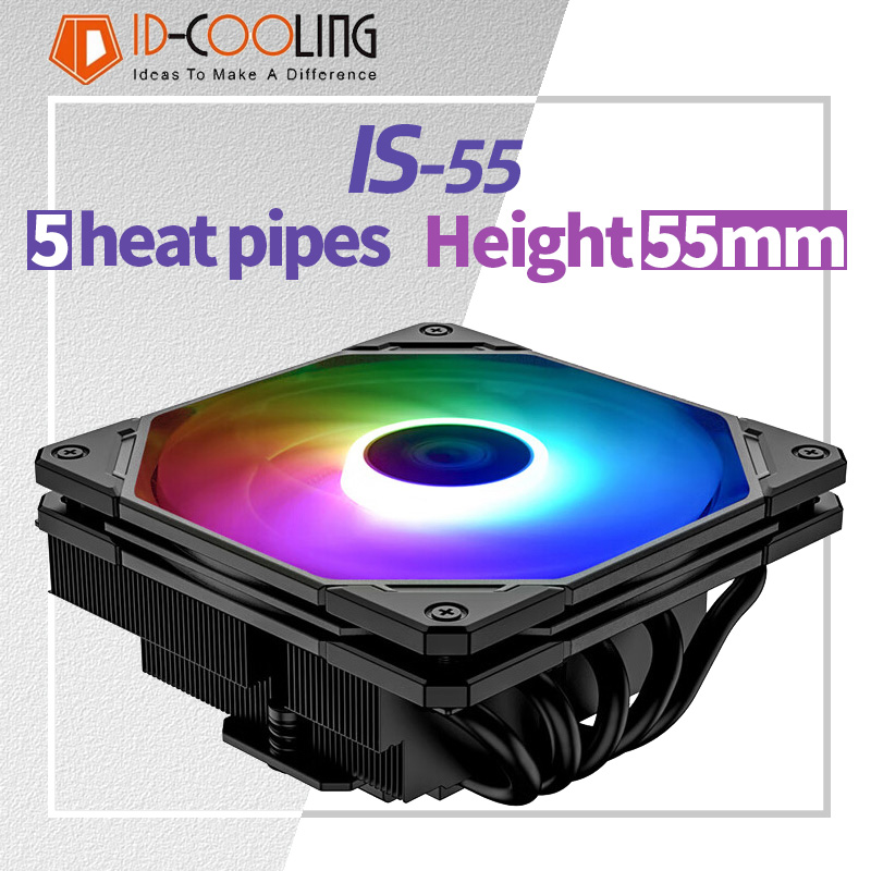 ID-COOLING IS-55 5Heatpipe CPU - مراجعة Cpu Cooler Low Profile Itx وسعره
