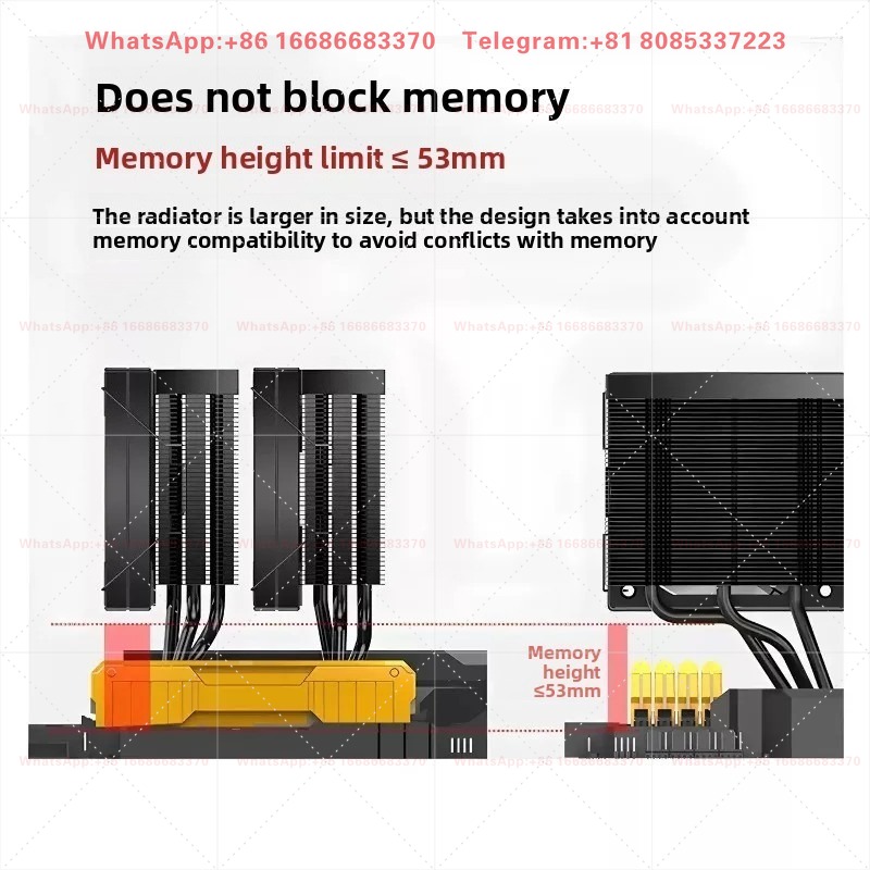 مبرد هواء للمعالج المركزي بتصم - مراجعة Cpu Air Cooler Dual Tower 6 Heatpipe وسعره