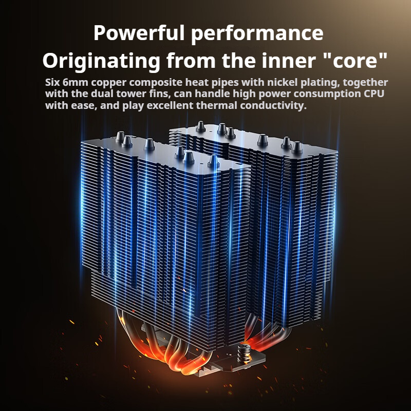 ID-COOLING ثنائي الطاقة 6 أناب - مراجعة Cpu Air Cooler Dual Tower 6 Heatpipe وسعره